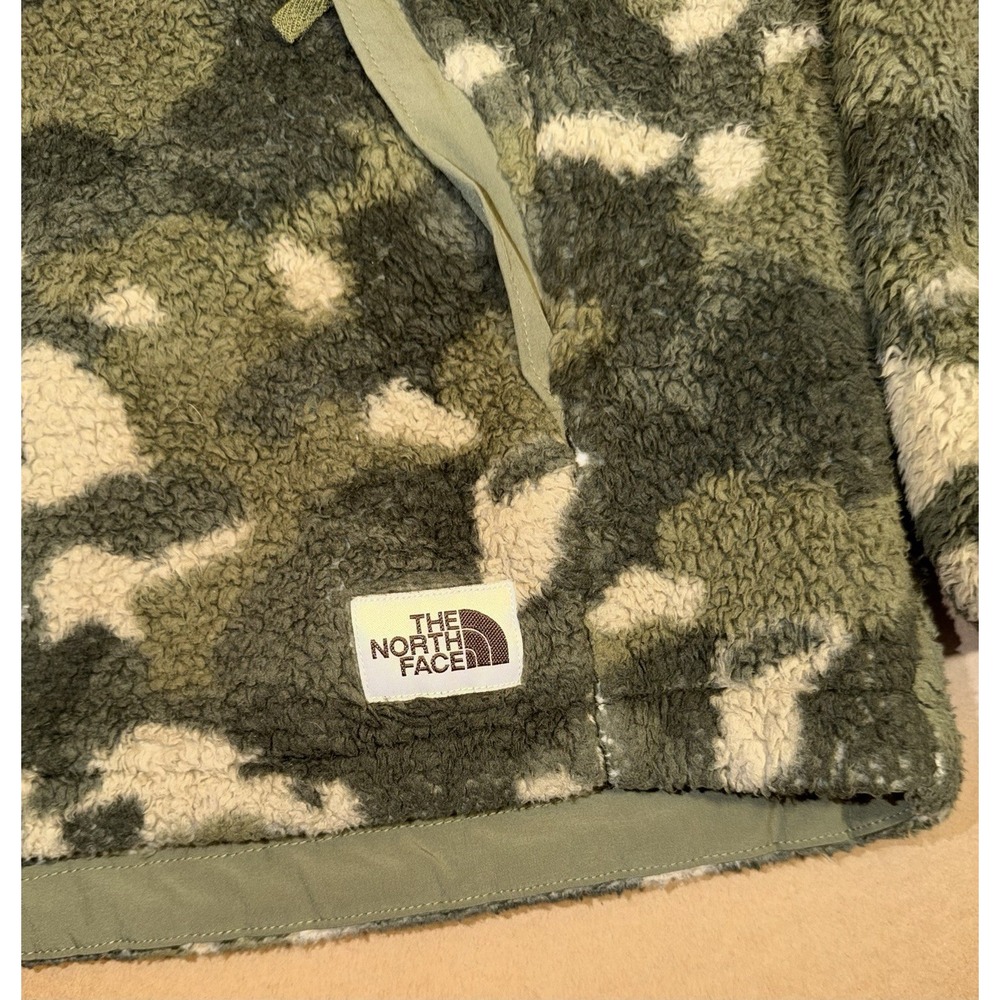 THE NORTH FACE Women's Fleece Jacket Camo Hoodie Elbow Patch Hunting Size M - Picture 2 of 9